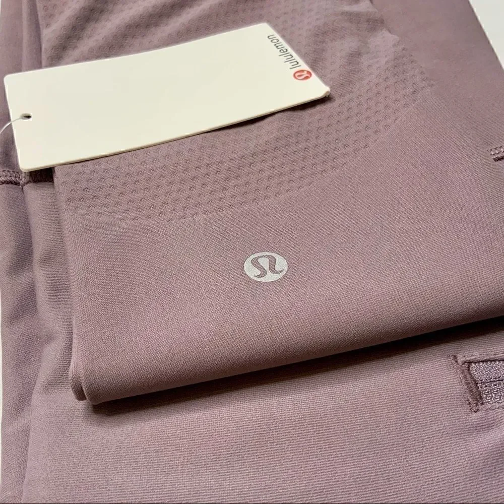 LULULEMON IN FOCUS RUN HIGH-RISE TIGHT FROSTED MULBERRY SIZE 10 LEGGINGS NWT NEW